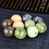 1Pair 50mm Natural Jade Baoding Ball Fitness Handball Quartz Sphere Relaxation Hand Wrist Exercise Massage Therapy Healing Stone