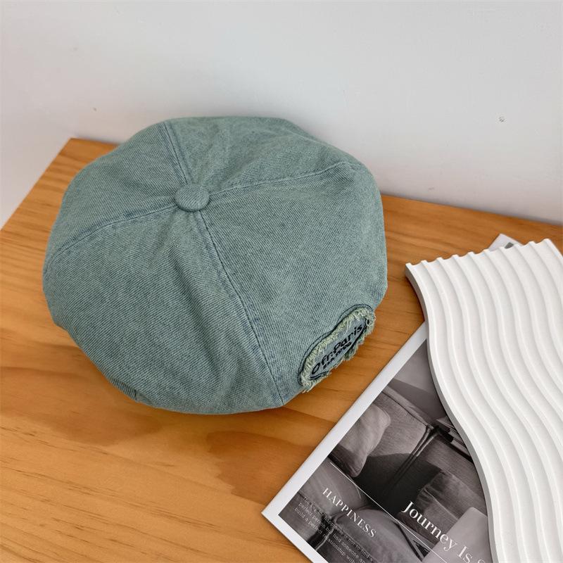

Style Hat Versatile Minimalist Solid Color Womens Sunshade Hatsberets світло-синій колір
