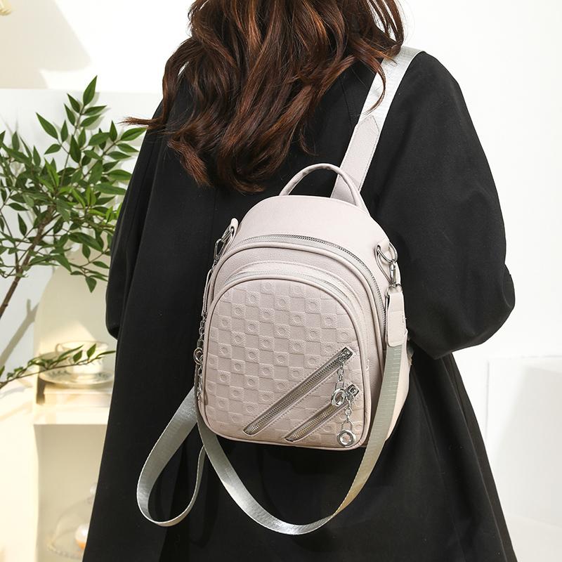 Women's Hand Shoulder Bag PU Large Capacity Commuter Backpack
