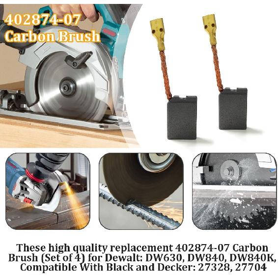 402874-07 Carbon Brush for Angle Grinder Cut Off Brushes Compatible with DeWalt Grinders Motor DW840 Power Tools (Set of 8)