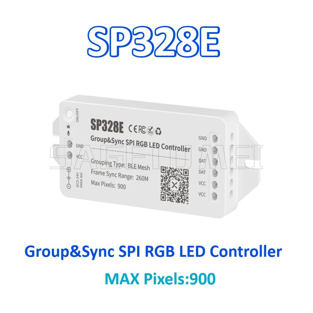 SP318E SP328E SP668E SP802E Sync Signal Booster Control for RGBIC LED Strips SPI RGB Matrix LED Controller Bluetooth Mesh App 4A