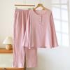 2026 Spring and Autumn New Couple's Pajama Set 100% Cotton Crepe Cloth Women's Large Long Sleeve Long Pants Home Set