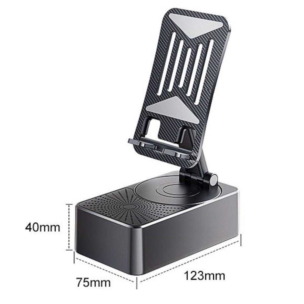 Multi-Functional Cell Phone Stand Black Anti-slip Base Bluetooth Speaker Wireless Surround Sound Bluetooth Player Home Use