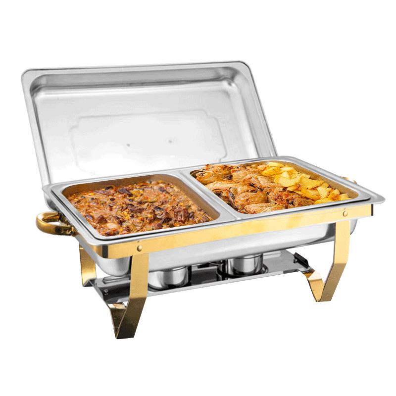 Stainless Steel Folding Buffet Warmer with Insulated Chafing Dish for Hotels and Commercial Use