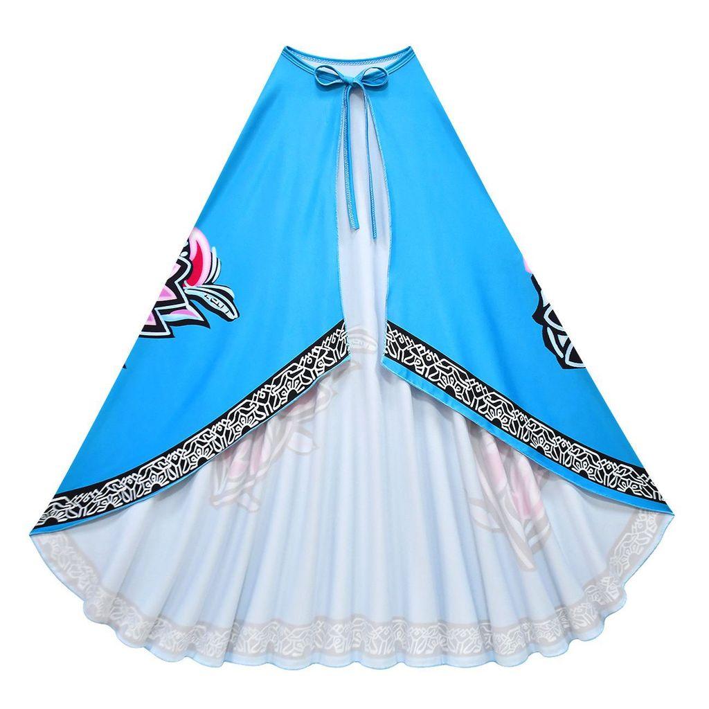 Kids Girls Anime Cartoon K-Pop Zoey Print T-shirt Skirt Bag Cloak Set Outfit Christmas Role Play Halloween Cosplay Costumes