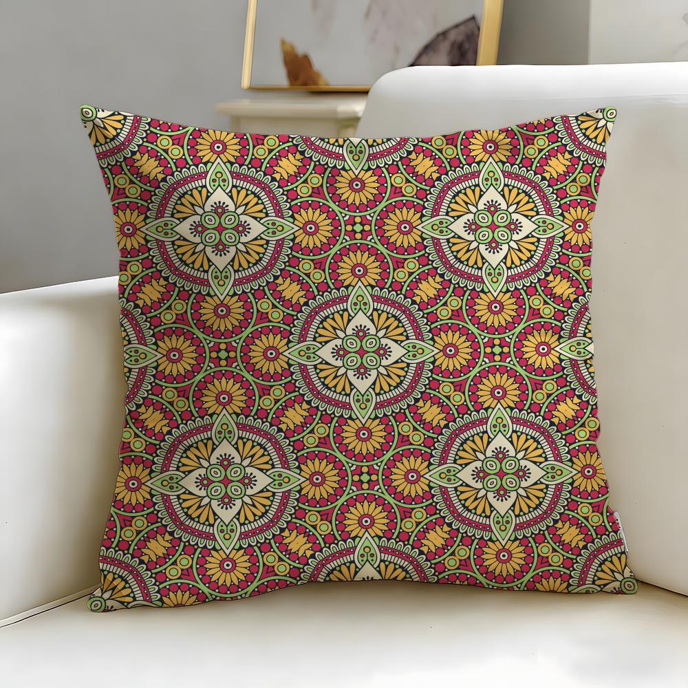 classic pattern Indian Ethnic Pattern Cushion Cover Soft EasyWash Pillow Case Versatile for Couch Bed Travel and Office