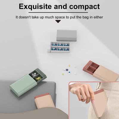6 Grids Rectangle Medicine Box Pill Organizer Dustproof Compact Portable Small Airtight Pill Carrier Case Tablet Holder