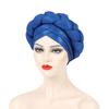 Big Braid African Female Head Wraps Bonnet Nigeria Already Made Headtie Turbante Glitter Gold Thread Fabric Turban Cap For Women