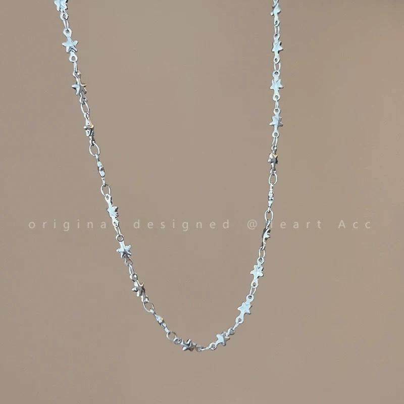 Double-layered Stacked Star Pendant Necklace for Women, Light Luxury, Niche Style, Versatile and Suitable for All Occasions, Collar Chain