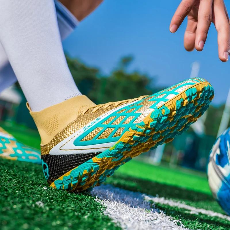 Zapatos de Fútbol para Hombre para Exteriores Botas de Fútbol Sala para Entrenamiento Tacos Largos Zapatillas para Adultos Niños Antideslizantes Calzado Deportivo Unisex para Entrenamiento