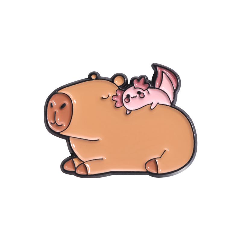 Cartoon Capybara Brooch Set: Cute Animal Series Badge from Europe & America