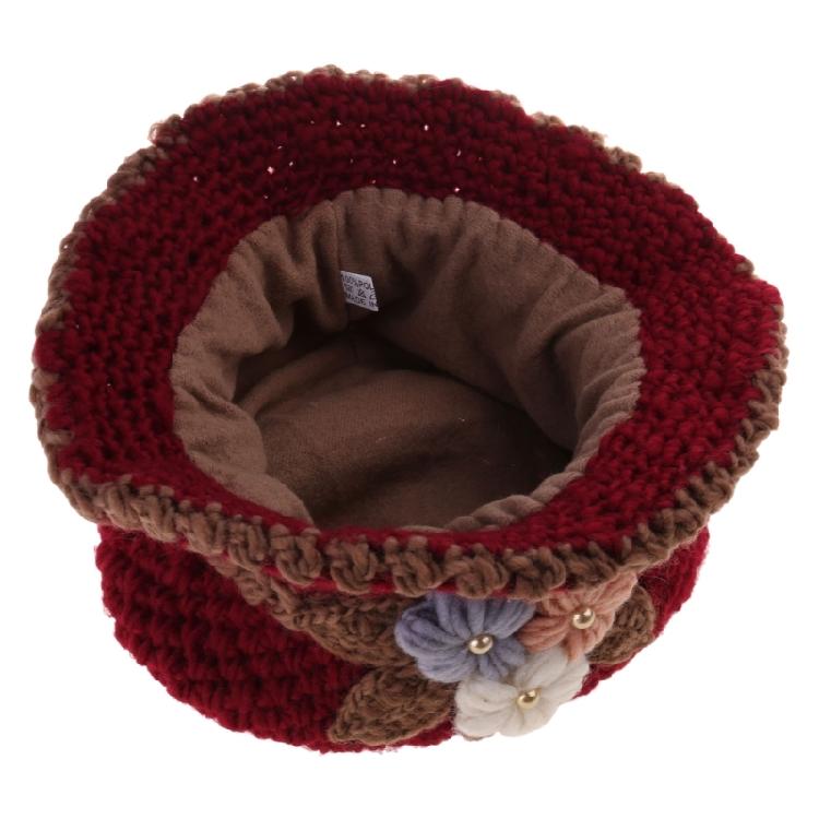 Flower Bucket Hat for Adult Outdoor Sports Wide Brim Autumn Knit Fisherman Hat