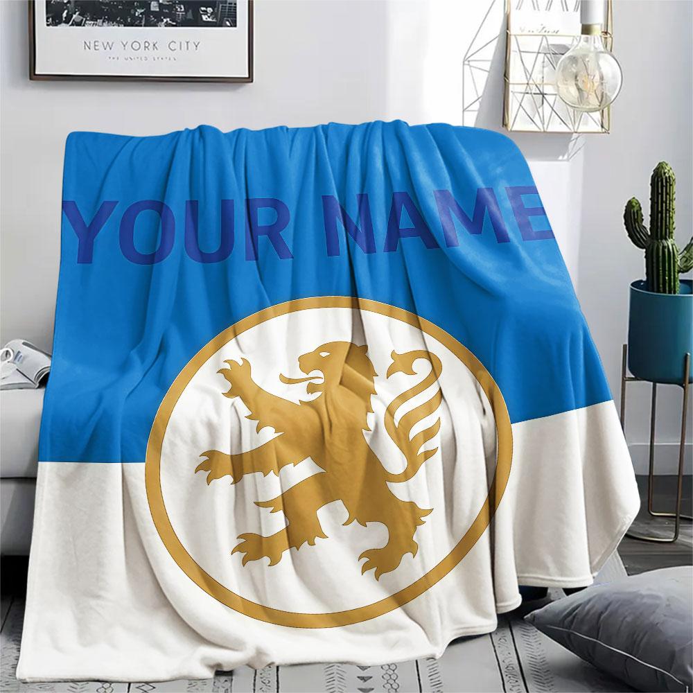 Custom Name,Olympique Lyonnais Printed Flannel Blanket, soft throw for bedroom sofa, washable, Christmas present, great gift.