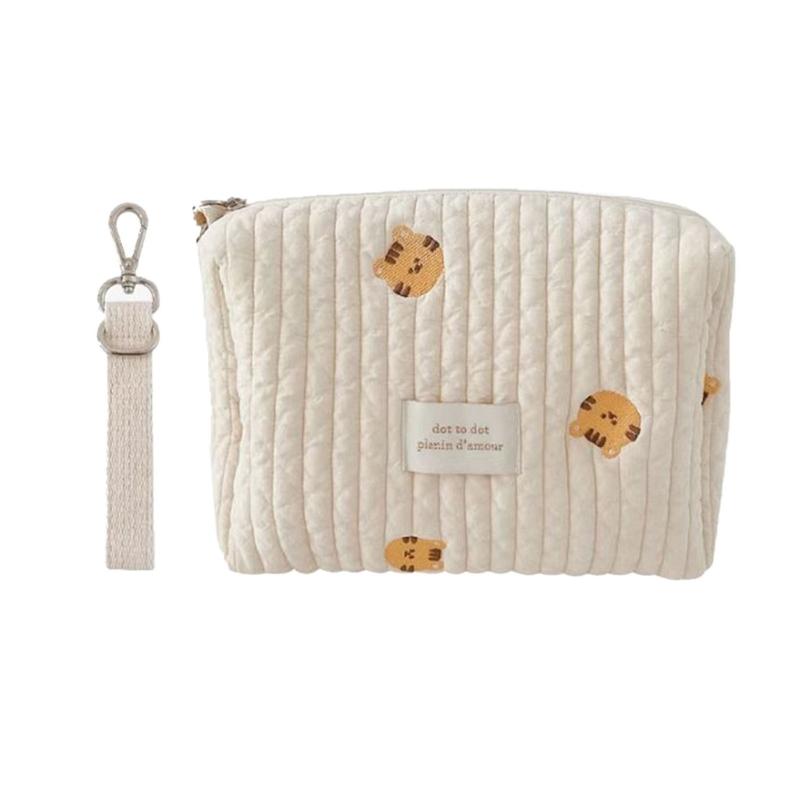 

Сумка для подгузников Сумки-органайзеры для детской коляски с вышивкой медведя Многофункциональная сумка для пеленок для кормления мамы Дорожный косметический несессер