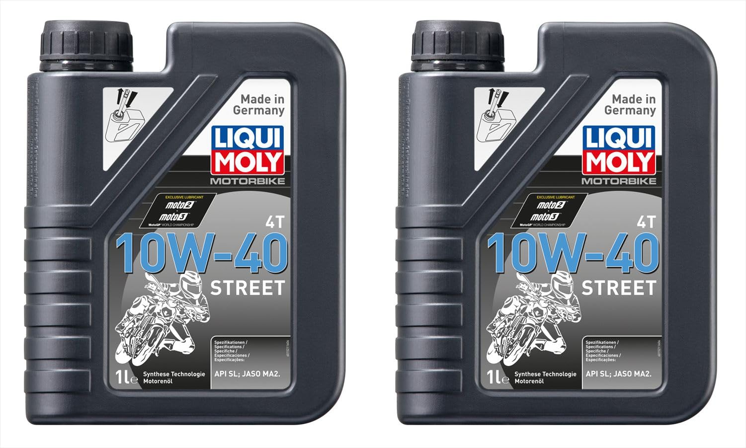 

LIQUI MOLY Street Hydrocracked Synthetic Motorcycle Engine Oil, 10W-40, 1L, 1755 x 2-Pack
