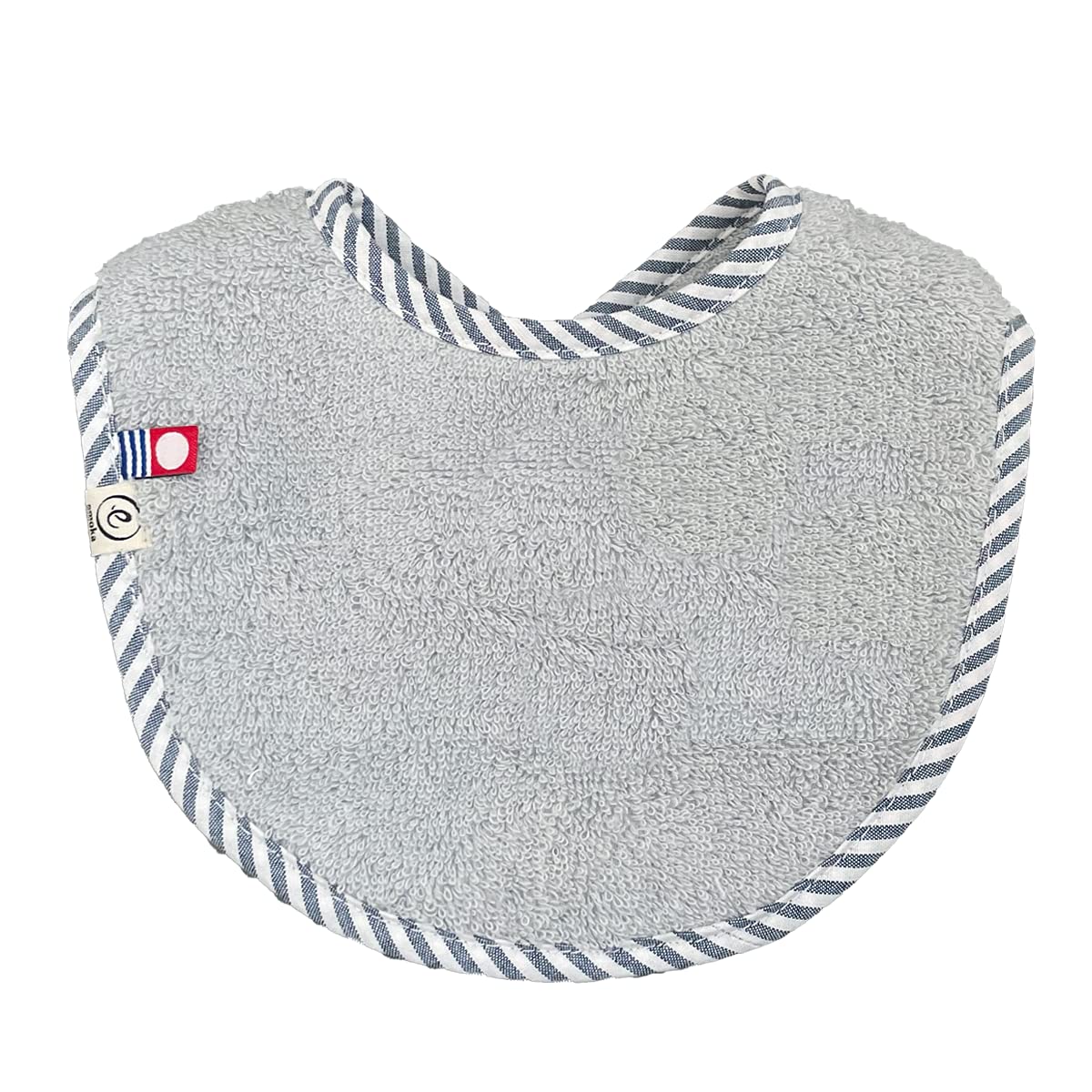 

EMOCA Imabari Towel Adjustable Size Bib Bib, (Striped Gray)