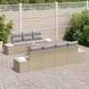 VidaXL Ensemble de canapé de jardin 8 pièces avec coussins Beige Poly Rattan Acacia 3356586