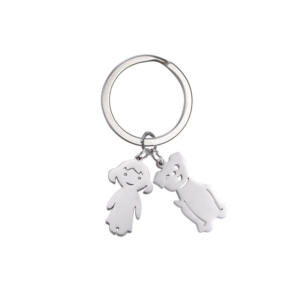 Personalized Keychain Custom Boy Girl Key Chain Family Mother Kid Child Gift For Woman Men Couple Stainless Steel Jewelry