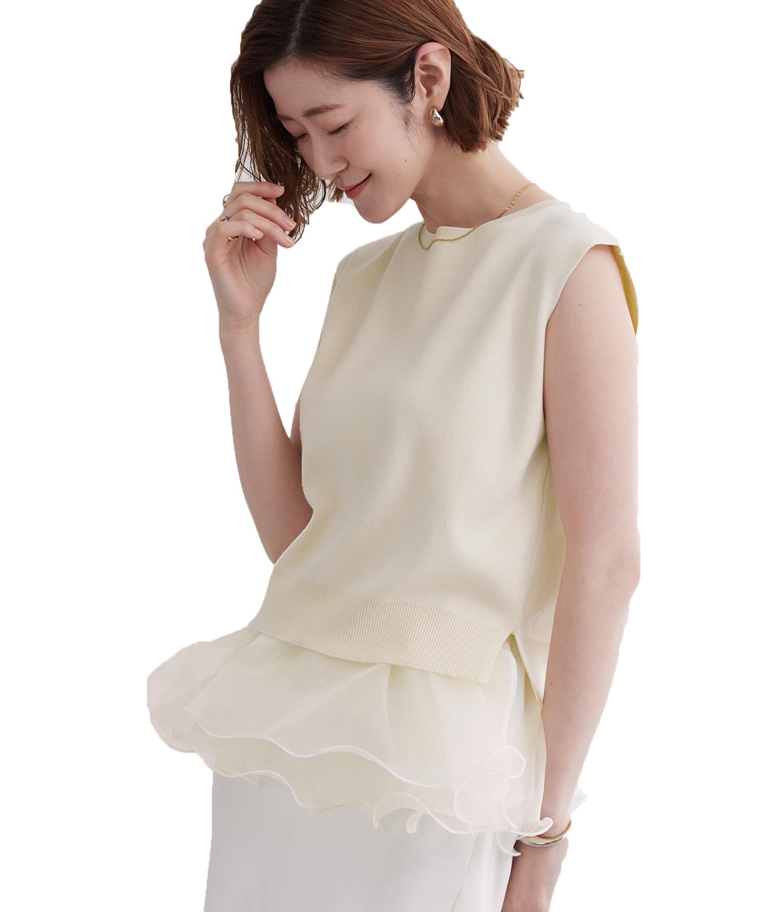 

Ваш расклешенный трикотажный пуловер с поясом цвета слоновой кости BFXU1849, женский, средний, слоновая кость