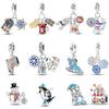 Copper Color Snowflake Snowman Candy Snowhouse Polar Bear Penguin Charms Beads Fit Qikaola Original Bracelet Diy Jewelry