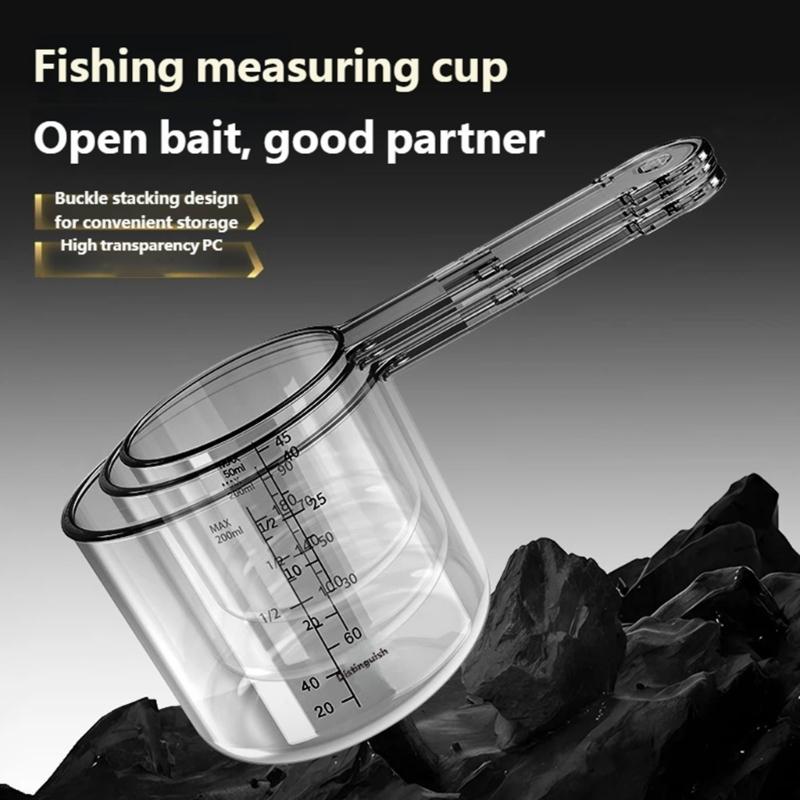 Pack Of 3 Multiple Size Fishing Baits Mixing Cup Set Baits Measuring Cups With Double Scale For Precise Baits Mixing
