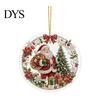Winter Seasonal Ornaments Christmas Acrylic Hanging Ornament, 2D Flat Double Side Printed Tree Santa Snowman Pendant for Window, Festive Holiday Decor