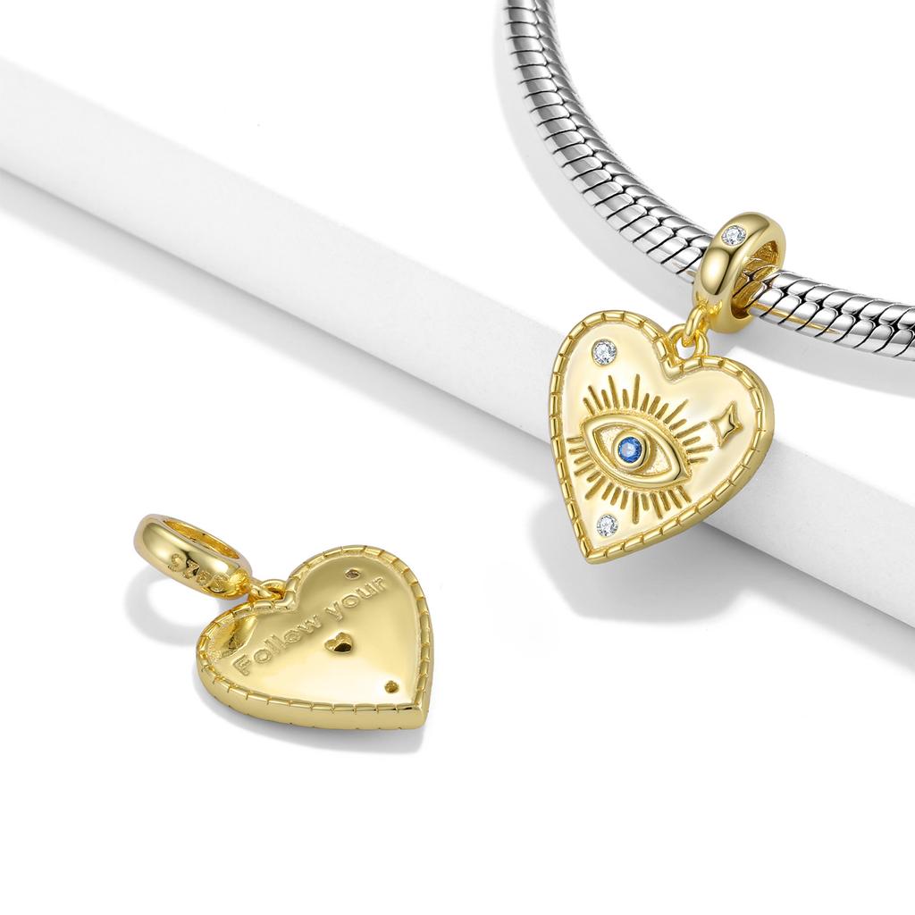 Factory Direct Customize Support S925 Silver Bad Eye Evil Heart Pendant Fashion Necklace Bracelet Jewelry Making for Men Women