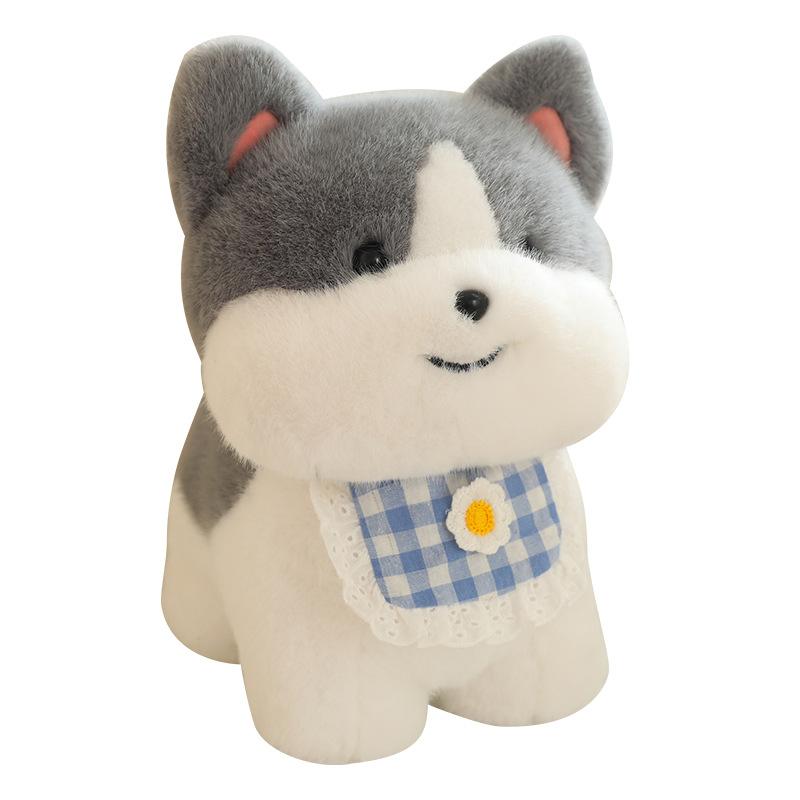 Bib Puppy Doll Cute Husky Doll Puppy Plush Toy Girl Sleeping Pillow Rag Doll