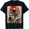 Samurai Octopus Japanese Funny Vintage Ukiyo-e Art T-Shirt