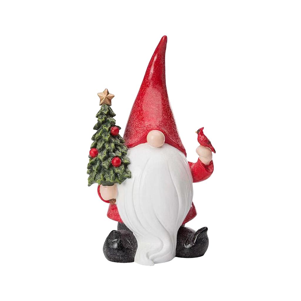 Garneck Christmas Gnome Statue Decor Creative Resin Gnome Ornament for Outdoor and Garden Lightweight and Portable Decoration