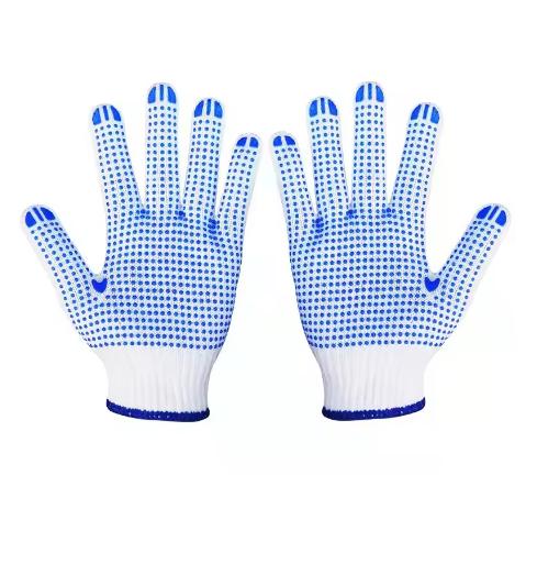 12 Pairs Work Gloves With Anti Slip Grip, PVC Dots Safety Cotton Protection ,For Painter, Mechanic Industrial Construction
