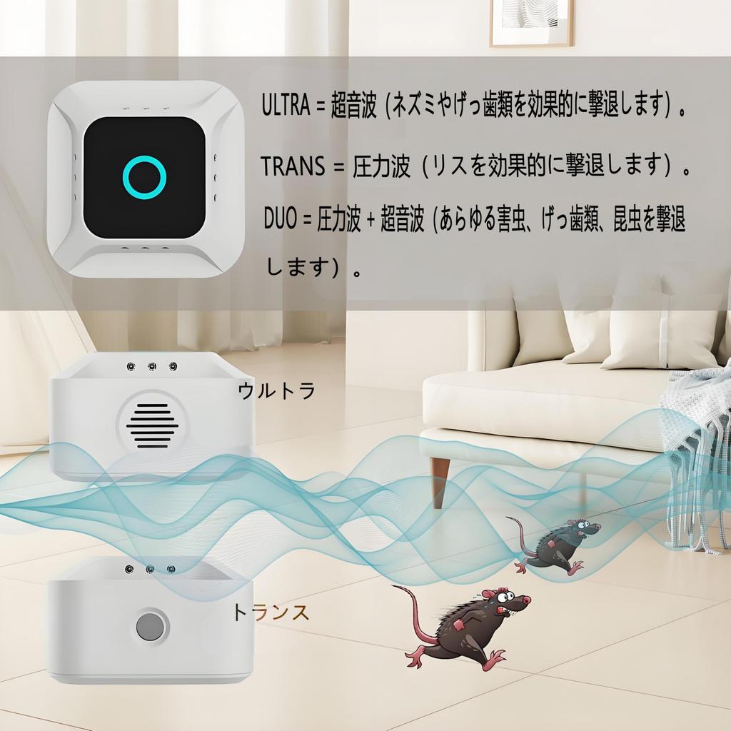 Makoya Ultrasonic Pest Repellent for and with 3 Frequency Conversion 12 Effective Against and Electromagnetic Wave Suitable for Living and Includes