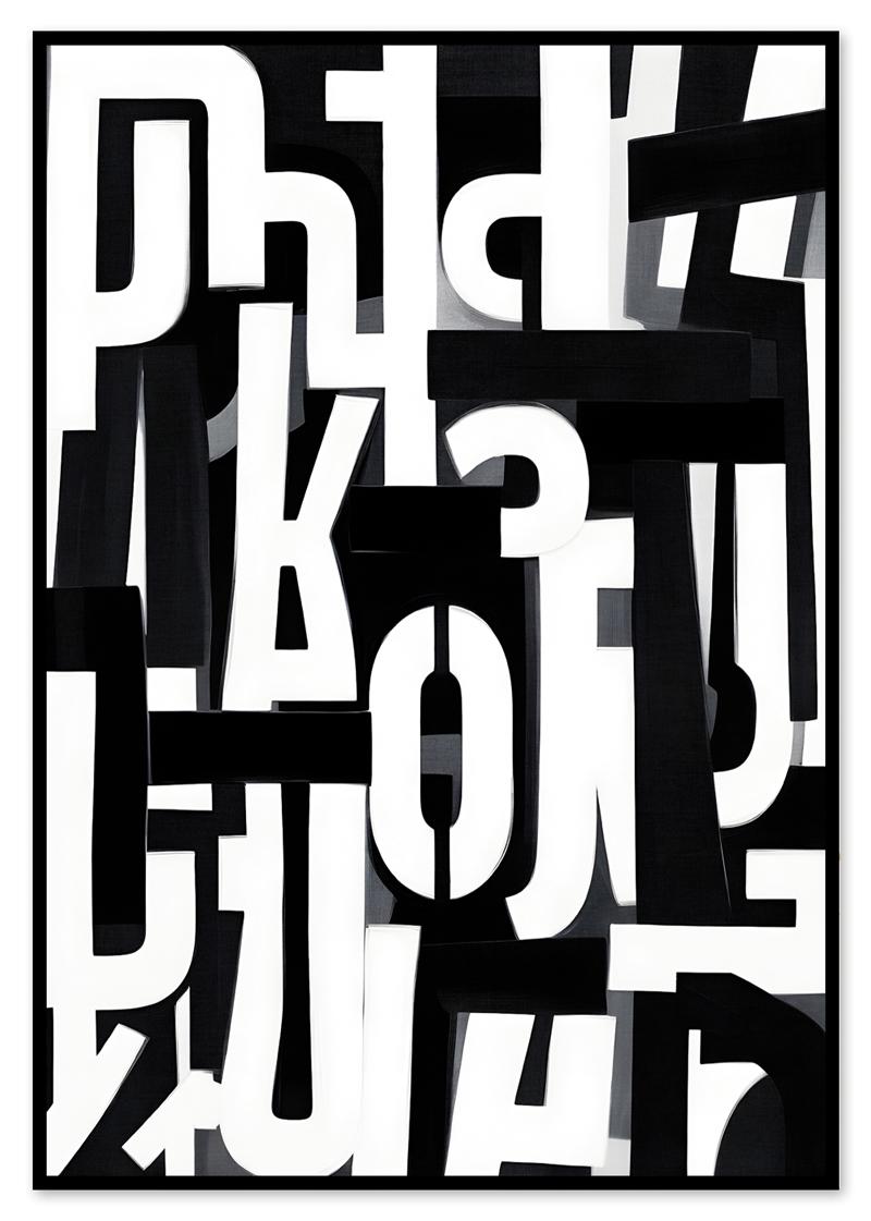

Plakat litery typografia 30x40 cm
