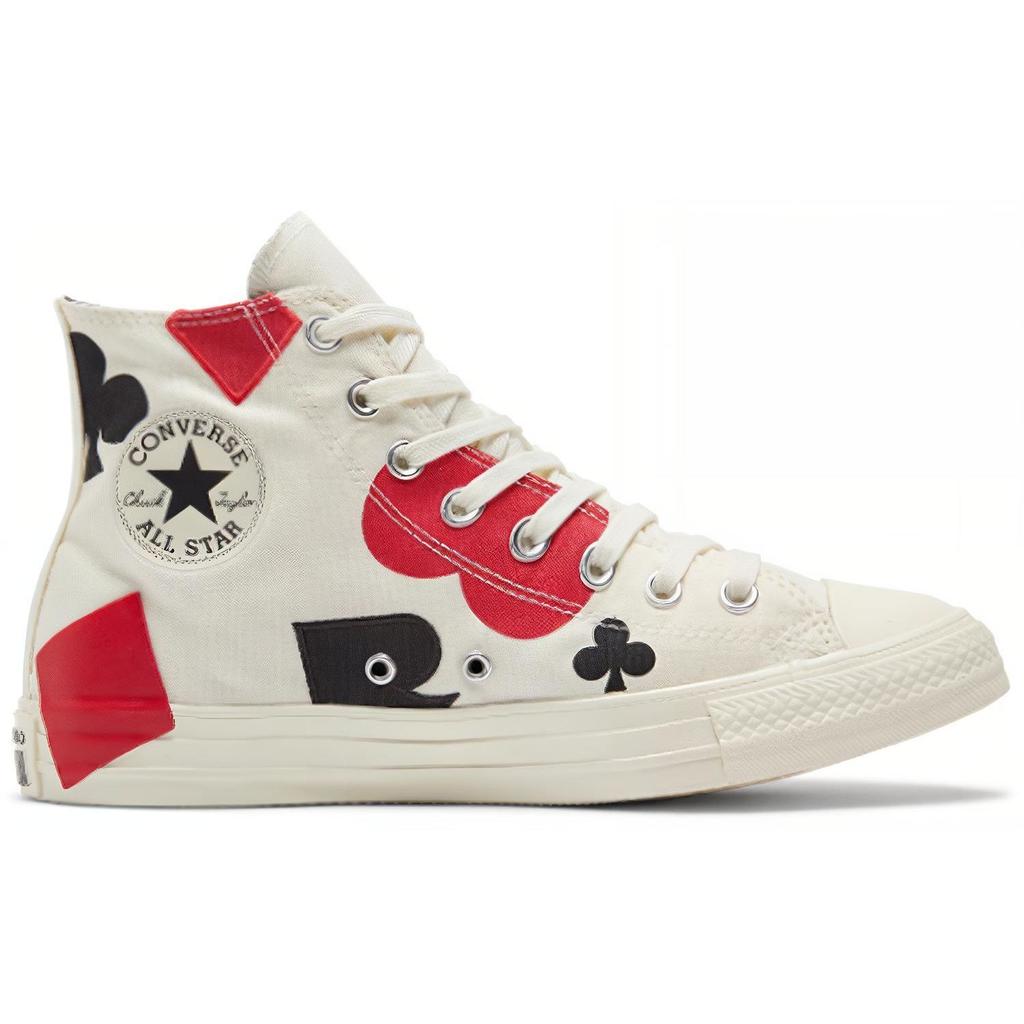 Converse Chuck Taylor All Star High Deck of Card Unisex Sneakers White Egret Black 165669C