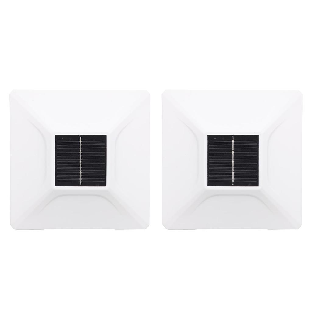 2er-Pack Solar-Pfostenleuchte LED Warmweißes und Weißes Licht Wetterfest Solarbetrieben Terrassen-Zaunpfahlleuchte für Terrasse Veranda