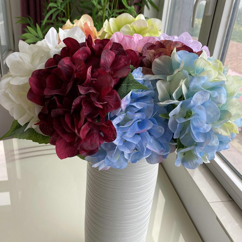 Silk Hydrangea Flowers 18in Realistic Wedding Home Decor Photography Props Gift