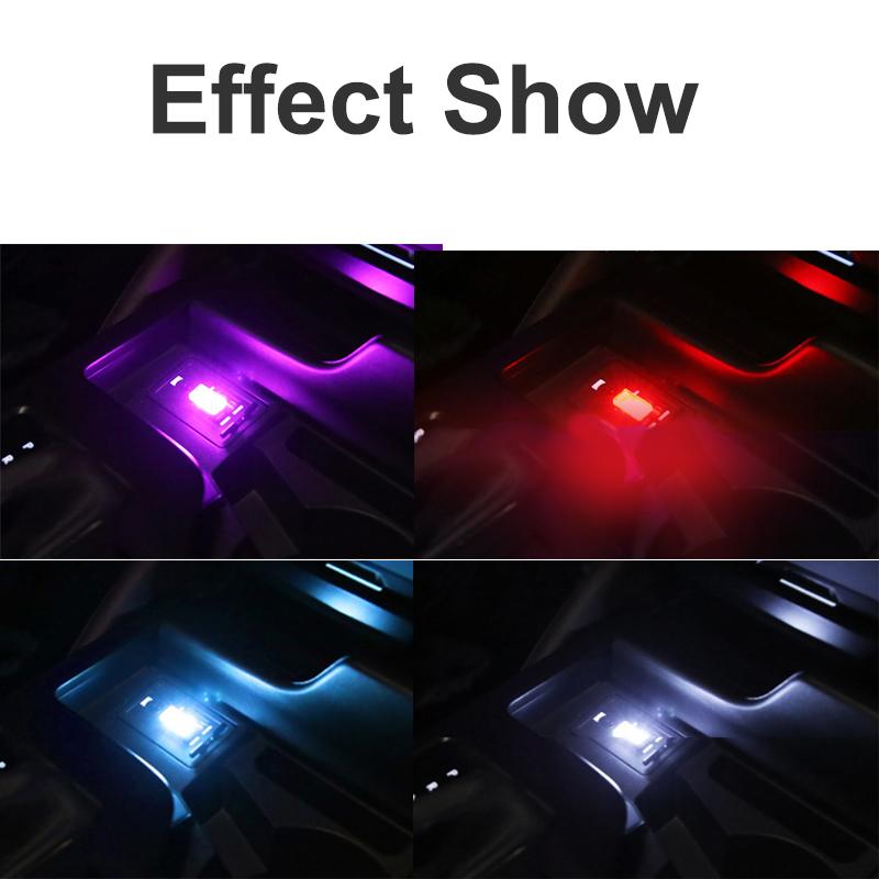 Mini Car Interior Ambient Lights Atmosphere Lamp USB LED Car Lights PC Car Decoration Light Plug and Play Decor Lamp Lighting Dome Lights 6