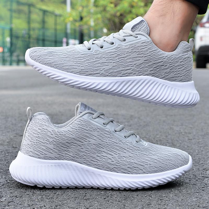 Women Shoes Four Seasons New Large 45 Size Men Mesh Lace Up Sports Shoes Outdoor Non Slip Lightweight Comfortable Running Shoes