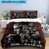 3PCS Anarchy Motorcycle Club 3pcs Bedding,Including 3PCS Duvet Cover And 2pcs Pillowcases Perfect for Christmas,Ideal for Bedroom, Dormitory