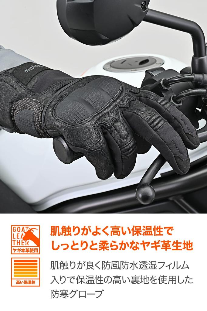 Daytona Motorcycle Winter Leather Waterproof and Hard Smartphone Comfortable Winter Gloves Size 49090 Gloves, (Goat Leather), Windproof, Protector,