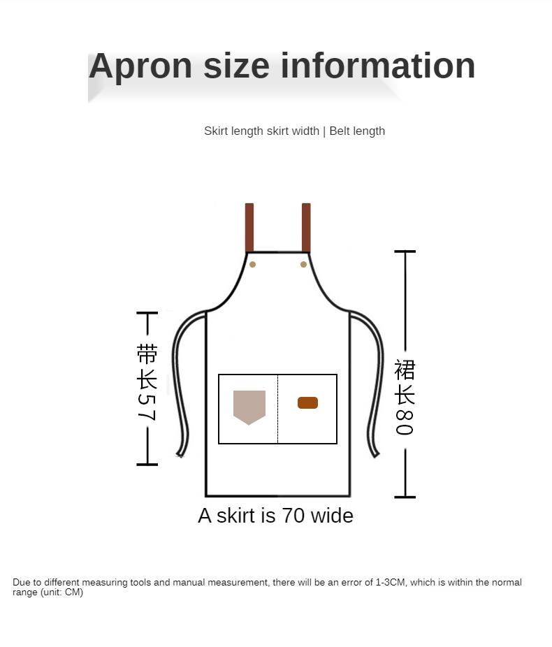 Customized Embroidery Brand Logo Waterproof Signature  Kitchen Aprons Home Chef Baking Clothes With Pockets Adult Bib Waist Bag