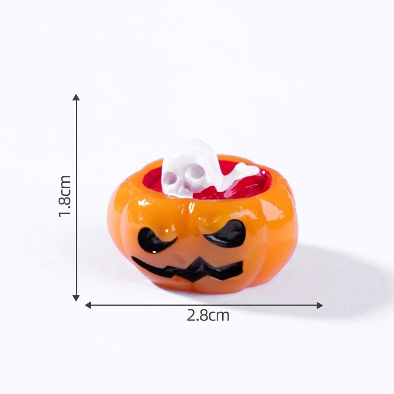 Micro-landscape Halloween Pumpkin Ghost Figurine Decorative Accessories Mini Desktop Ornaments