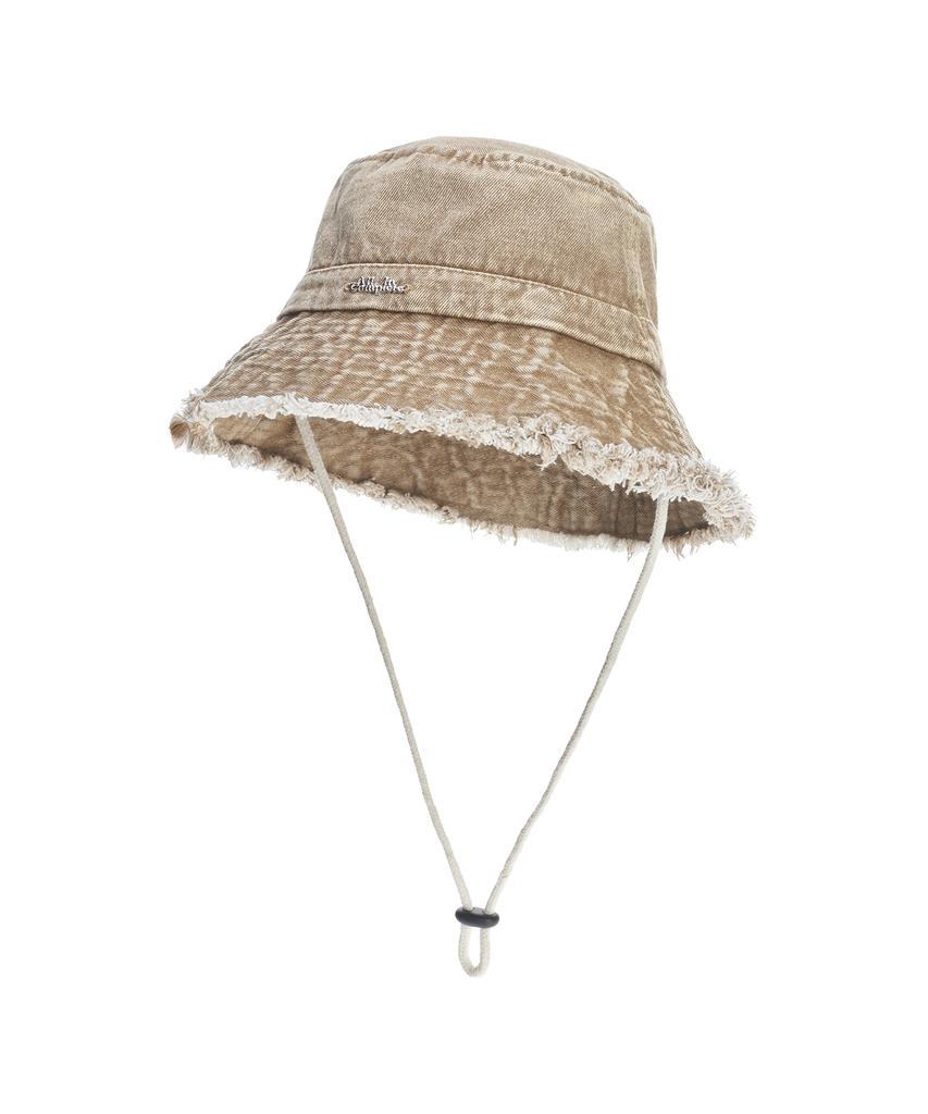 Olinkeompeulliteu Denim Bleached Safari Hat (Camel)