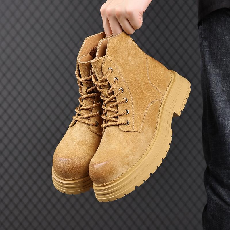 

Ботинки мартин мужские дезерты 2025 новые осенние ботинки цвета ревеня в британском стиле высокие мужские туфли уличные полусапоги для инструментов 38 жёлтый