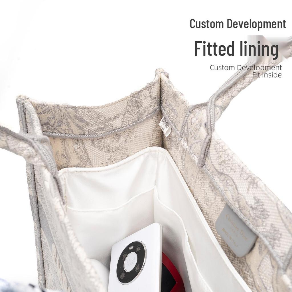 Seiden-Buch-Tote-Organizer & Kosmetik-Innenfutter-Tasche