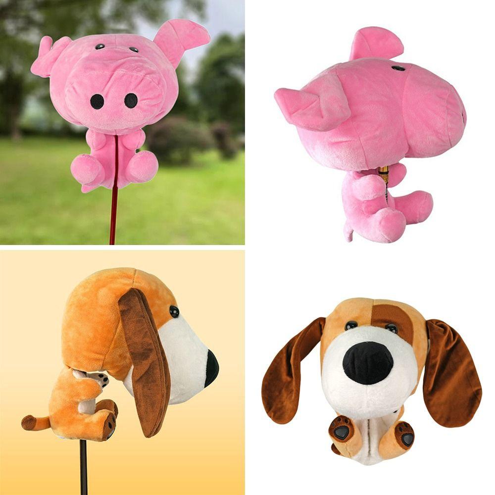 Dog/Pig/Lion Shape Golf Club Head Cover Plush Golf Club Head Protector  Golf Accessories