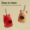 Dog Poop Bag Dispenser, Silicone Dog Waste Bag Holder with Carabiner, Portable Cute Elk Poop Bag Holder for Dogs Cats