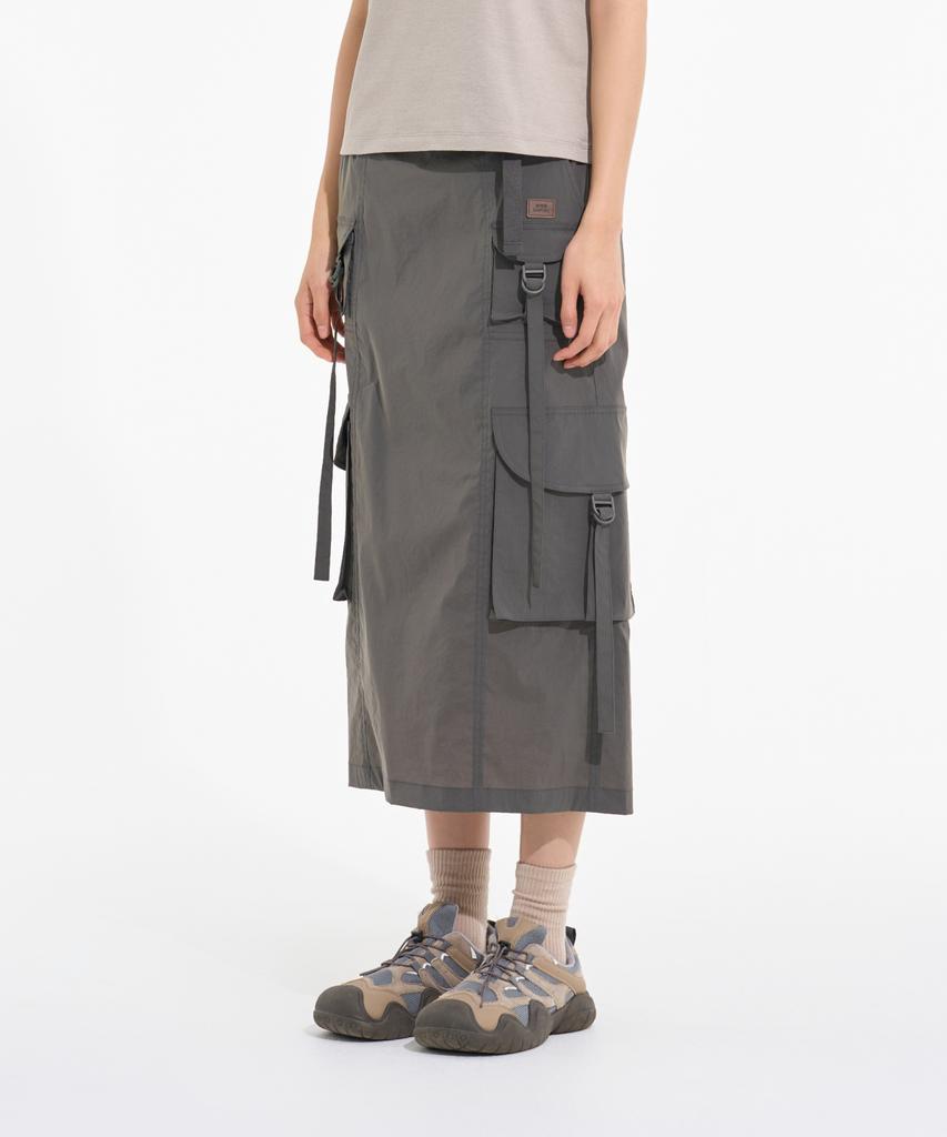 Bbc Earth Women'S Strap Cargo Belt Skirt Grey