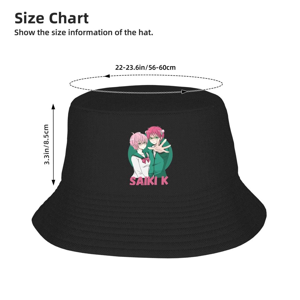 Saiki K Kusuo No Psi Nan Bucket Hat For Men Women Fisherman Hats Casual Fishing Caps Breathable Harajuku Graphic Sun Hats