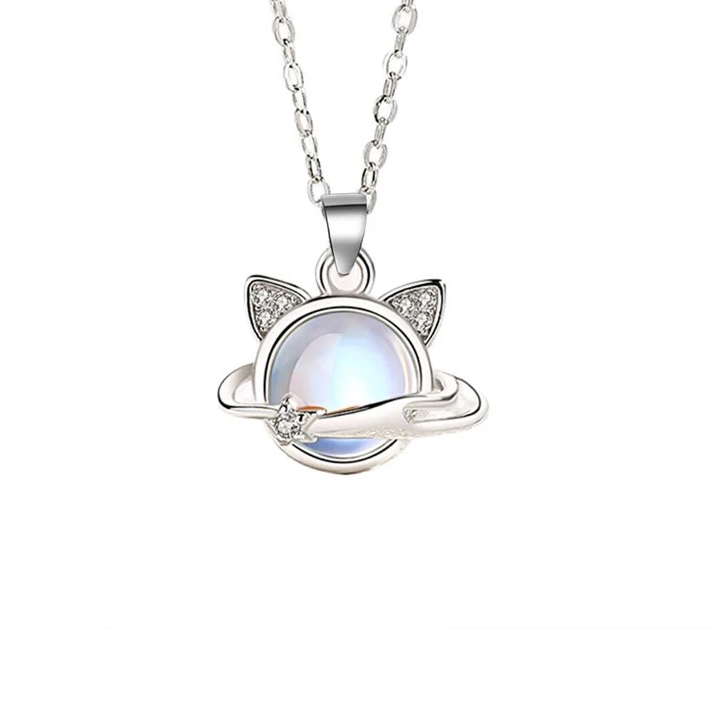 Andara Fine Jewelry  Sterling  Star opal Pendant Necklace Earrings Set For Women Engagement Jewelry gift